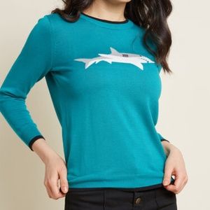 Modcloth Lookin' Shark! Pullover Sweater